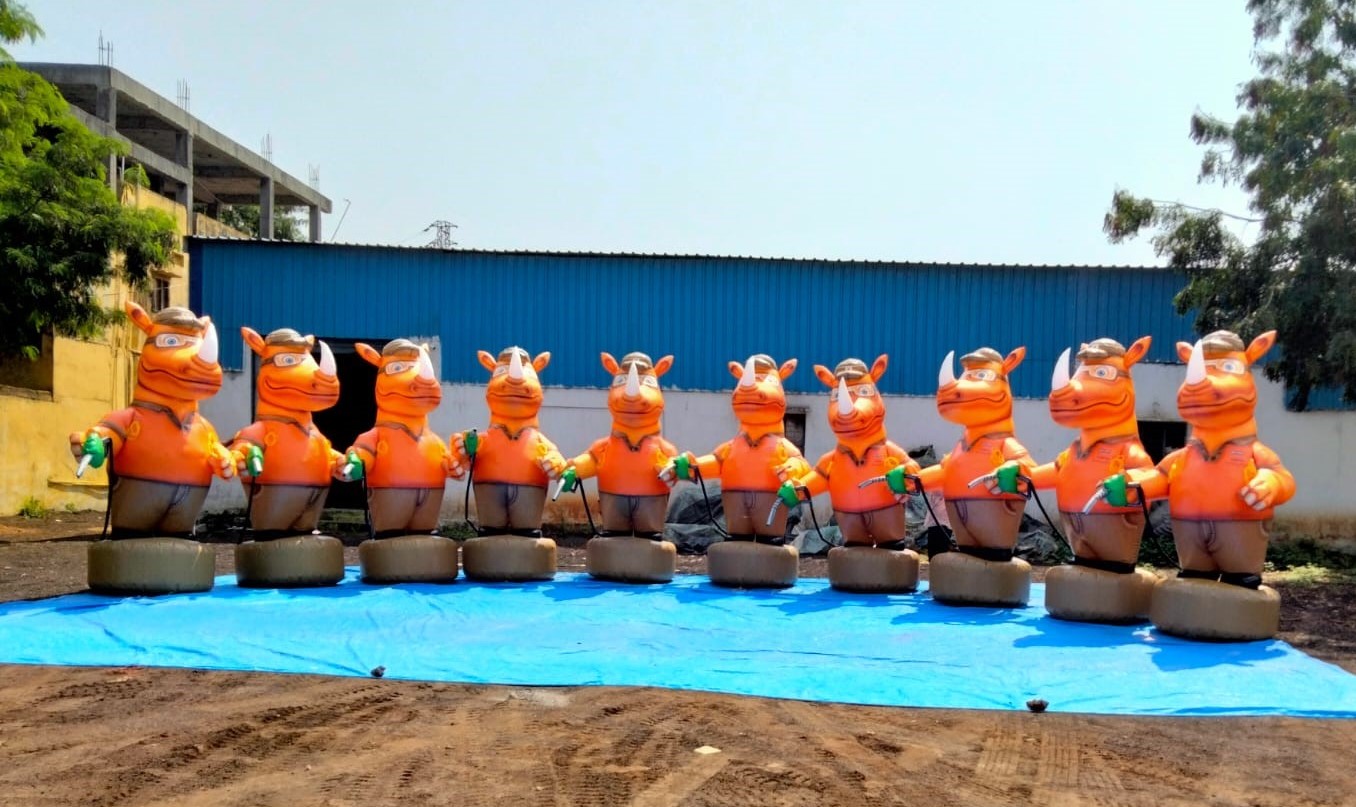 Inflatable Reliance Petrol man Character Shape.
